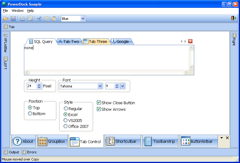 Enhanced Advanced GUI Controls for PowerBuilder - Tab Control